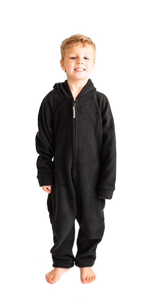 Black Childrens Footie PJs, Kids Onesie Pajamas, One Piece PJs – Forever  Lazy