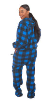 Load image into Gallery viewer, Blue Couch Plaid-tato Onesie - Detachable Feet