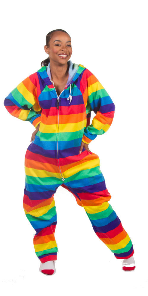 Rainbow Sweatshirt Onesie, One Piece PJ, Drop Seat Pajama – Forever Lazy