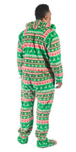 Load image into Gallery viewer, Green Reindeer Games Onesie - Detachable Feet
