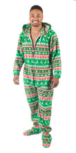 Load image into Gallery viewer, Green Reindeer Games Onesie - Detachable Feet
