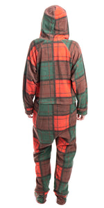 Holiday Plaid Onesie - Detachable Feet