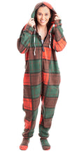 Load image into Gallery viewer, Holiday Plaid Onesie - Detachable Feet
