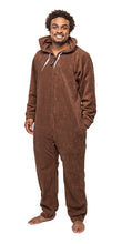 Load image into Gallery viewer, Lay Down Brown Onesie - Detachable Feet
