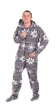 Load image into Gallery viewer, Gray Fair Isle Snow-daze Onesie - Detachable Feet

