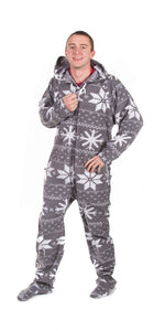 Gray Fair Isle Snow-daze Onesie - Detachable Feet