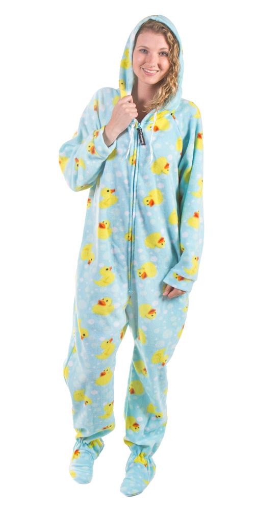 Footed Duckie Adult Onesies, Duck Footie Pajamas, One-Piece