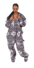 Load image into Gallery viewer, Gray Fair Isle Snow-daze Onesie - Detachable Feet
