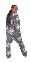 Load image into Gallery viewer, Gray Fair Isle Snow-daze Onesie - Detachable Feet
