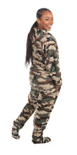 Load image into Gallery viewer, Green Comatose Camo Onesie - Detachable Feet
